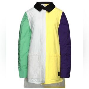 NWT Loewe Padded Overshirt Multicolored Jacket Leather Collar Over shir multi​